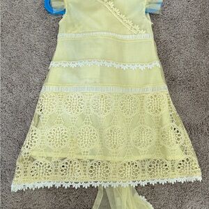 Sana Safinaz 3-4 Years Yellow Lace Kids Formal Dress